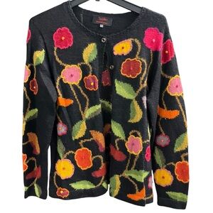 Women's vintage knittedFloral Sweater